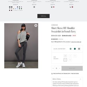 Carbon38 Heather gray off the shoulder sweatshirt